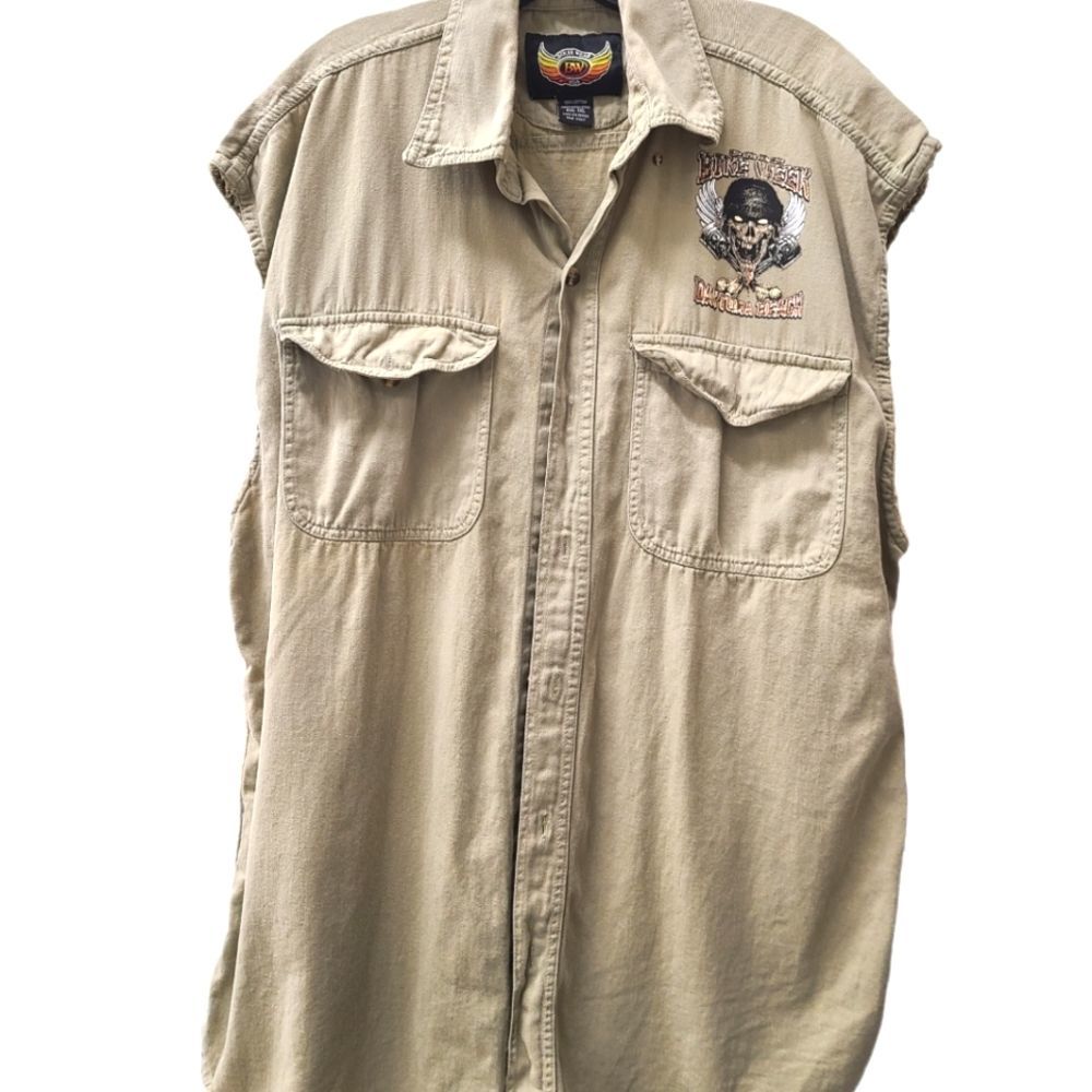 Biker Wear Daytona Bike Week 2012 Tan Vest size 3XL